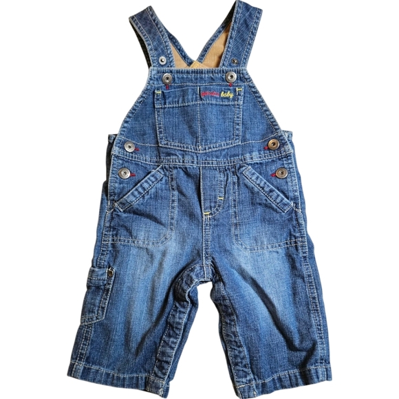 Denim Overalls 100% Cotton Genuine Baby by Oshkosh B'gosh Sz 9 Months Y2K - Picture 1 of 10